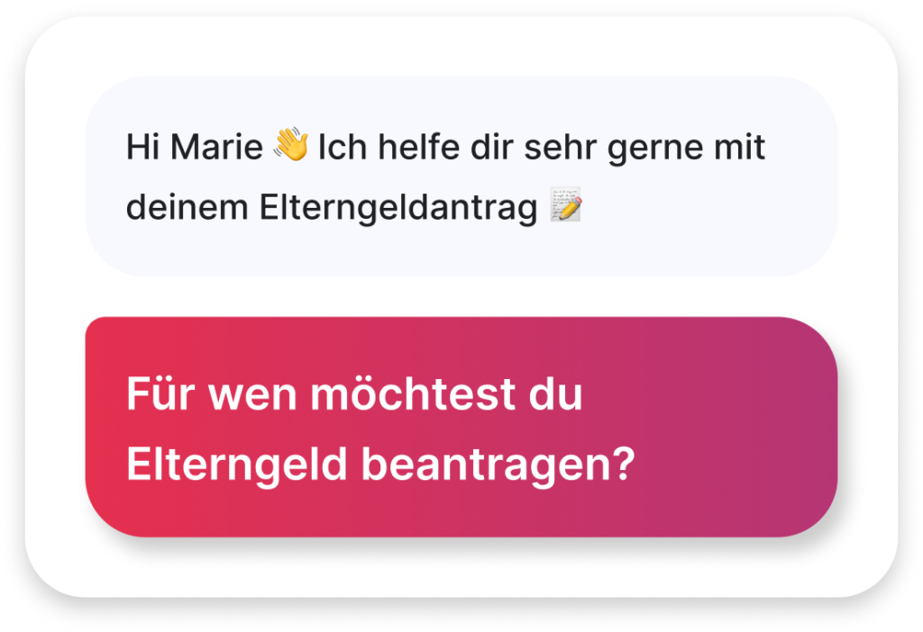 Box mit einer relevanten Frage in der App